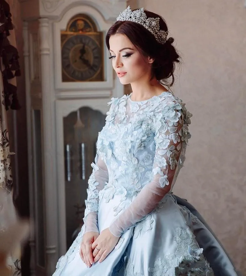 arbric-2017-blue-wedding-dresses-sheer-neck-3d-floral-appliques-wedding-gowns-long-sleeve-sweep-length-bridal-ball-gown (2)_