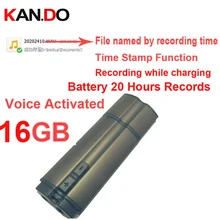 S6 16GB штамп времени+ Голосовая активация+ имя файла по времени записи 20H работа аудио рекордер Диктофон, USB флэш-диск Диктофон