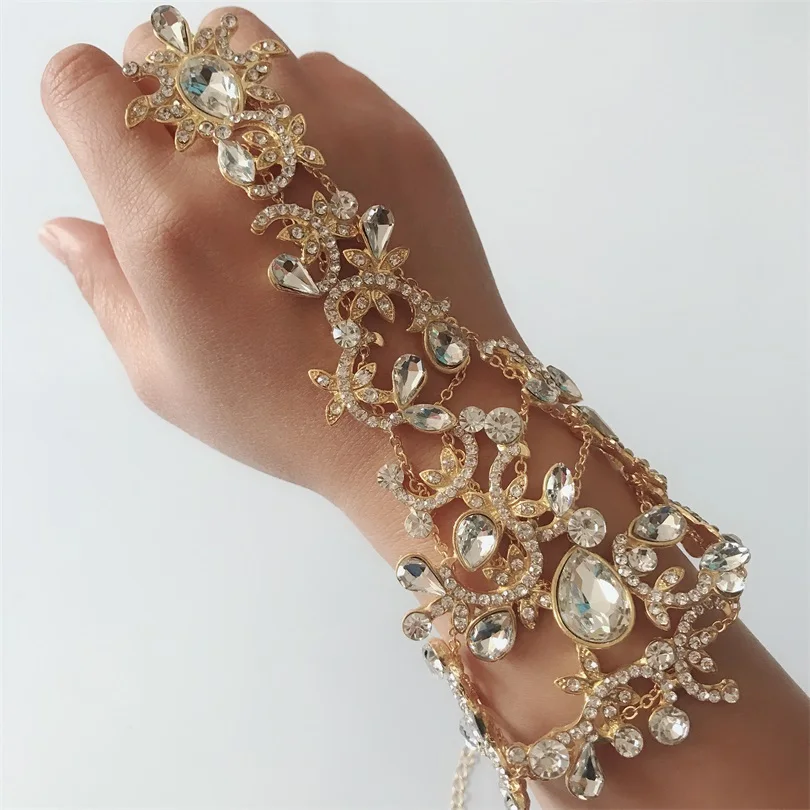 Rhinestone Upper Cuff Armband Armlet Bracelets Chain For Bridal