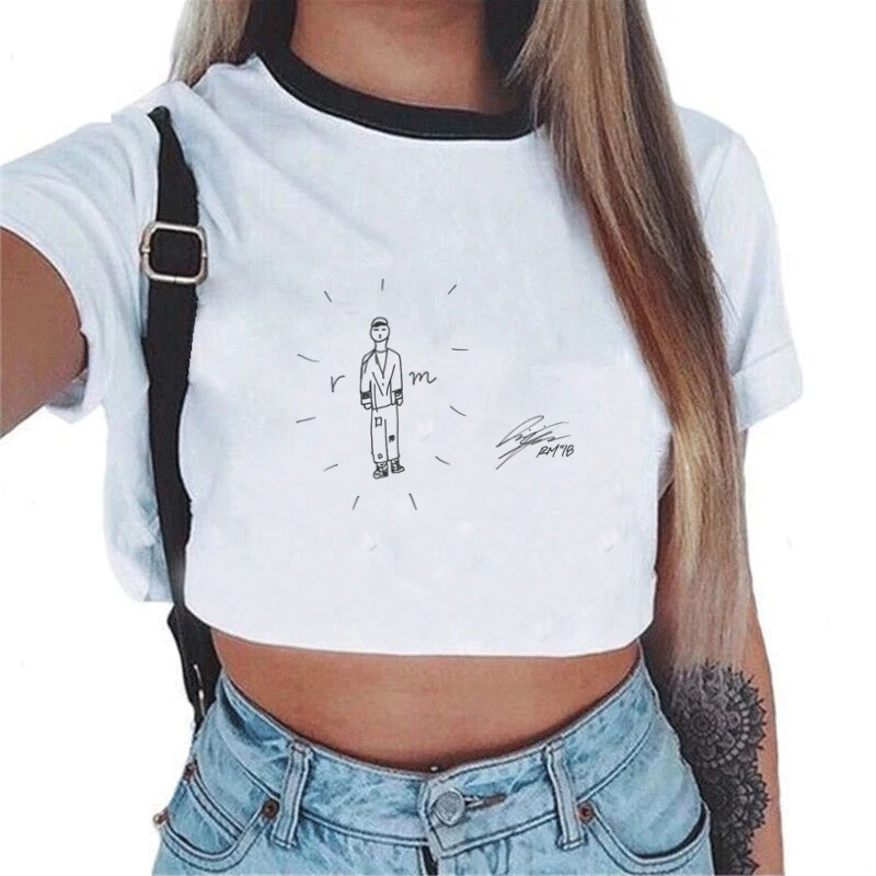 New Kpop ARMY BTS Member Self Portrait Signature Printed Crop Top Pullover Shirt Korean Fashion Sweatshirt BT21 Jimin Hoodies Hoodies