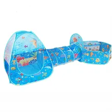 Toys Tunnel Tent Ocean Series Cartoon Game Ball Pits Portable Pool Foldable Children Outdoor Sports Educational Toy With Basket