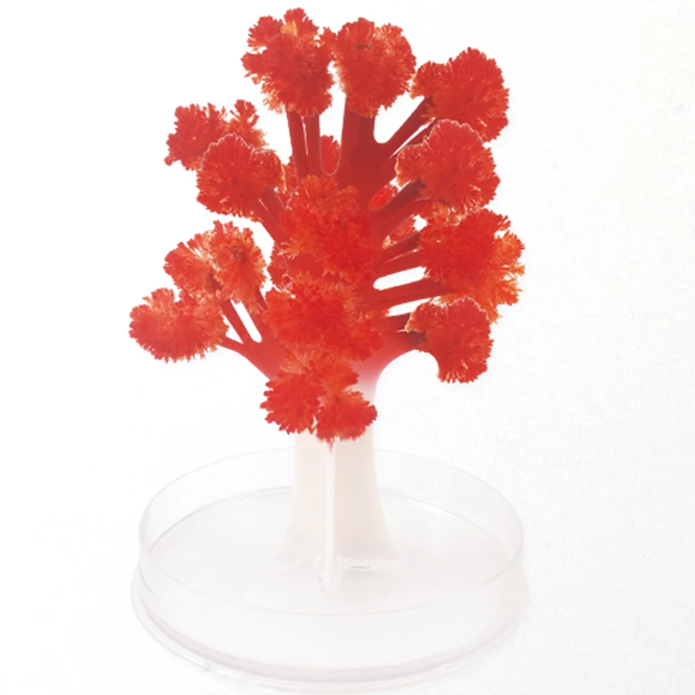 

2019 120mm Hot DIY Visual Red Magic Growing Paper Maple Crystal Tree Magical Cherry Funny Christmas Trees Kids Toys For Children