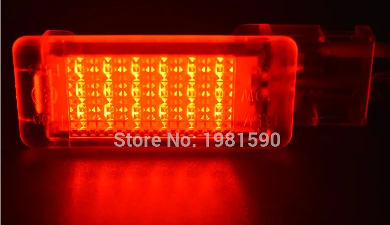 2 шт. 18SMD светодиодный любезно светильник для Audi A2 A3 A4 A5 A6 Q5 Q7 R8 светодиодный осветительных приборов для ног подсветки перчаточного ящика багажного отделения украшения лампы красный - Испускаемый цвет: RED