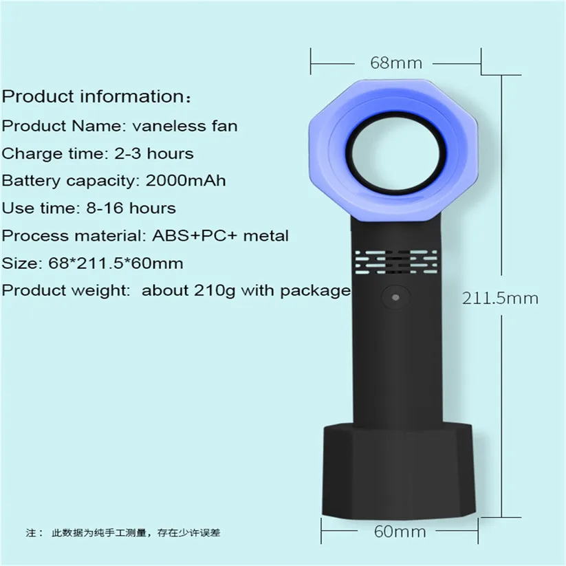 CARPRIE мини Bladeless вентилятор Портативный USB Перезаряжаемые Bladeless ручной вентилятор для рабочего ноутбука td0808 челнока