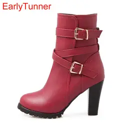 Новые брендовые зимние женские ботинки для верховой езды на платформе красного черного цвета теплые женские ботинки серого цвета