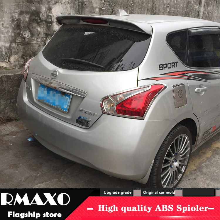 

For NISSAN TIIDA Spoiler 2012-2015 Versa spoiler High Quality ABS Material Car Rear Wing Primer Color Rear Spoiler