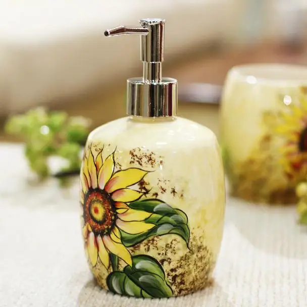 Aliexpress.com : Buy Sunflower Bathroom Set Handmade Drawing Four Aliexpress.com : Buy Sunflower Bathroom set Handmade Drawing Four Pieces Ceramic Bathroom Set For Home Decor from Reliable bathroom gift set suppliers on ... - Aliexpress.com : Buy Sunflower Bathroom Set Handmade Drawing Four