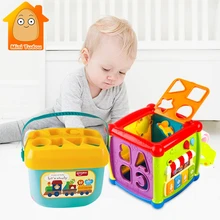 Многофункциональные Музыкальные Игрушки для малышей, музыкальная коробка, электронные игрушки, часы, геометрические блоки, сортировка, развивающие игрушки