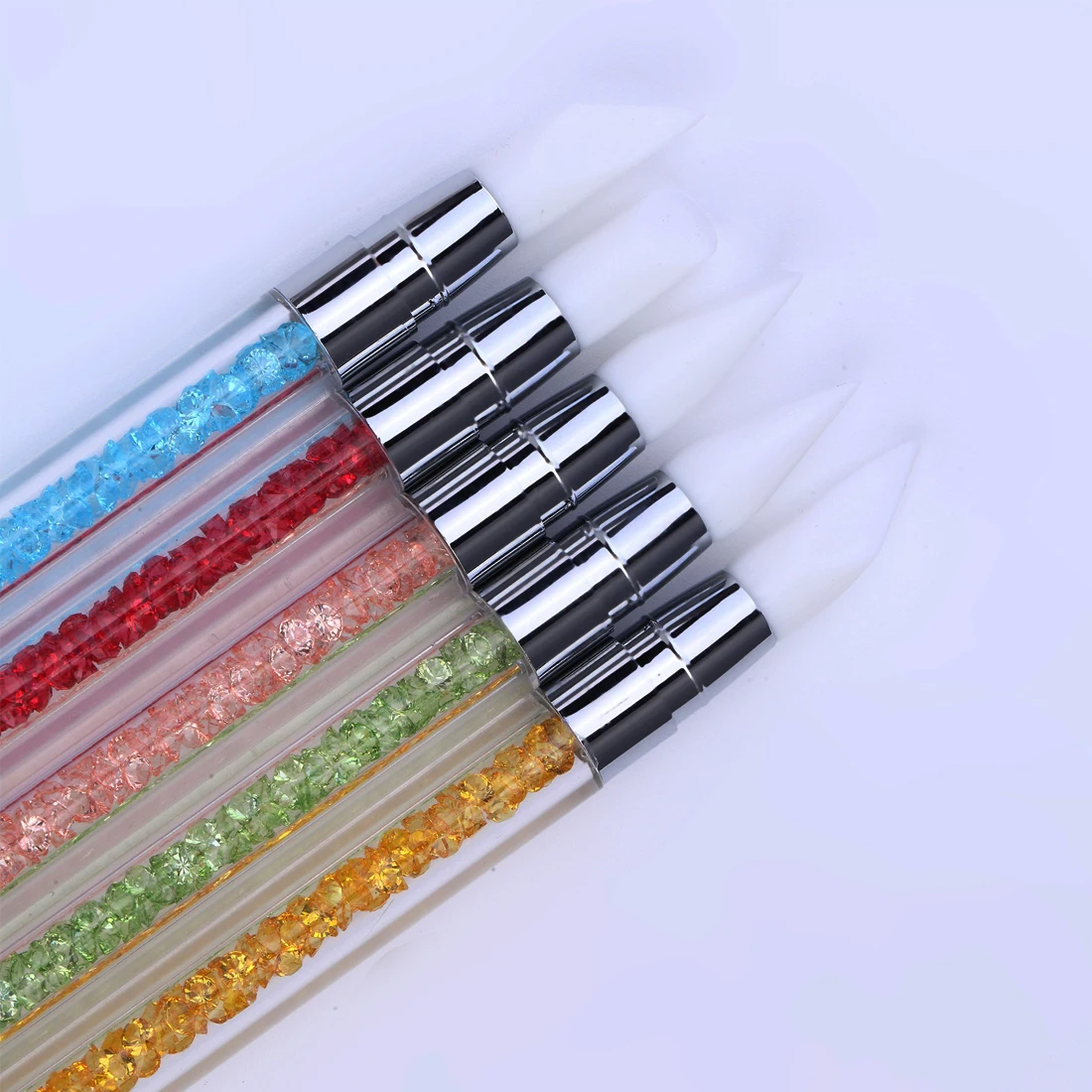 

Nail art gel Polish color gradient brush double silicone head rhinestone nail brush engraving embossed point brush nail tool