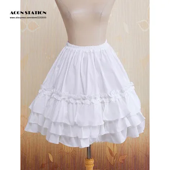 

2016 New Cotton White Multi-layer Lace Lolita Skirt