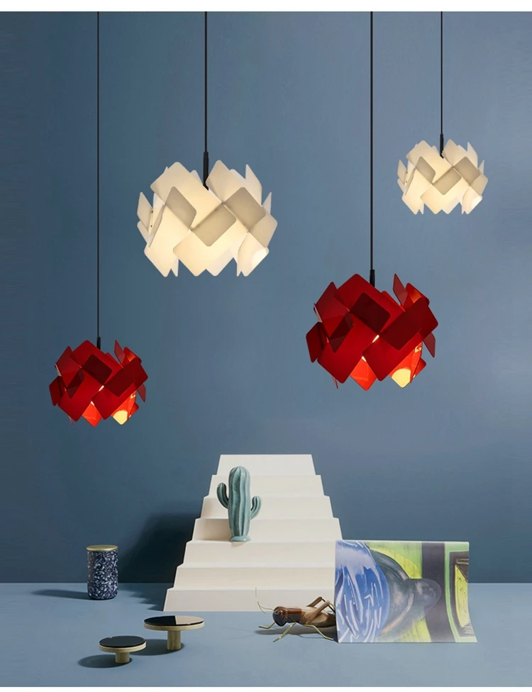LuKLoy Nordic Modern Pendant Light Acrylic Piles Hanging Lamp Bedside Dining Table Pendant Lamp Loft Suspension Lighting Fixture (10)
