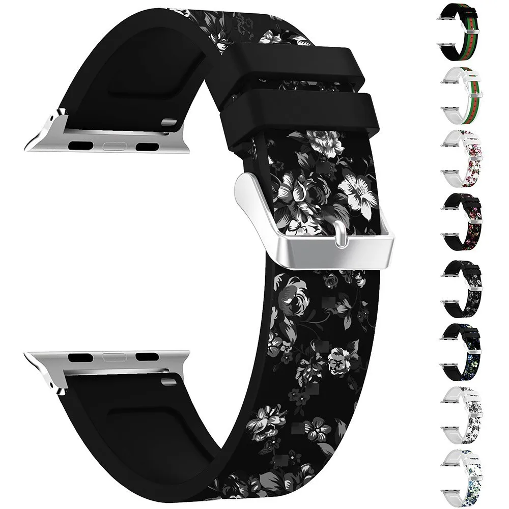 Силиконовый спортивный ремешок цветной 44 мм для Apple Watch Band 42 браслет iwatch Series 4 3 2 1