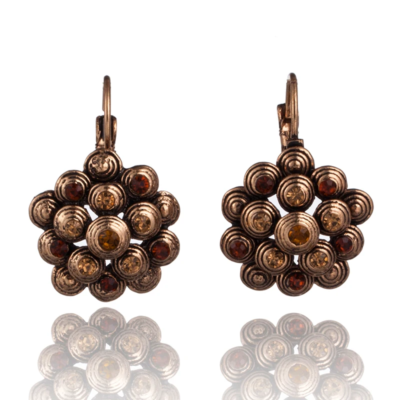 

Vintage Alloy Drop Earrings with Crystal for Women 2018 New Fashion Trendy Earrings Female Jewelry Accessories Bijoux