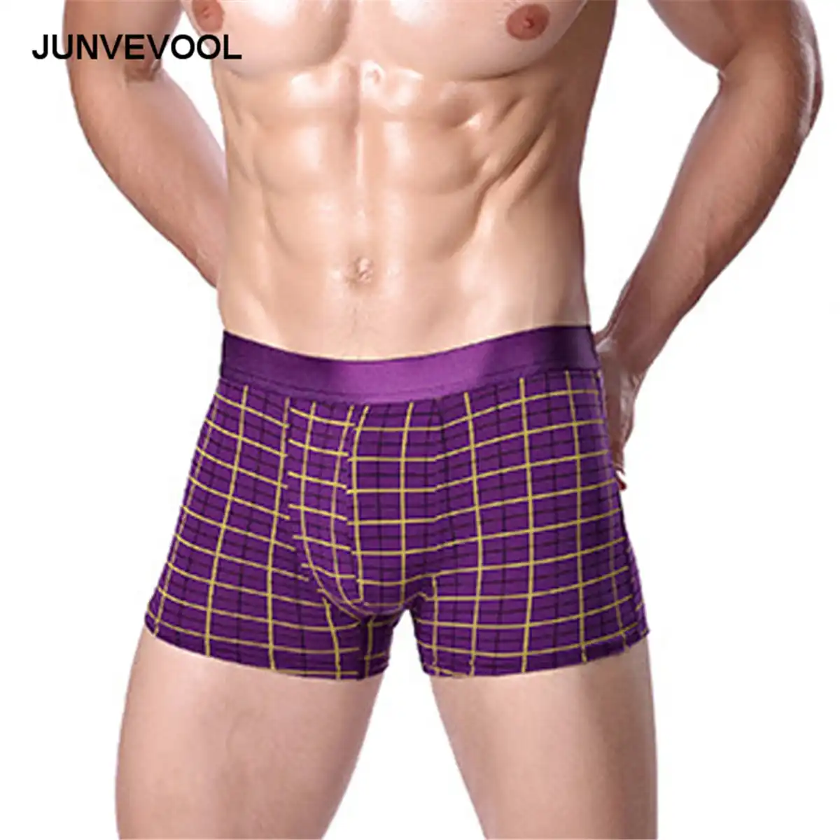 purple boxer shorts