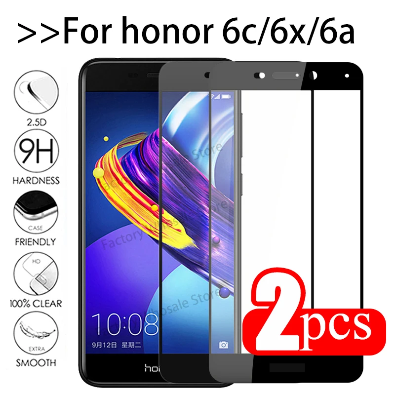 2pcs Protective Glass For Huawei Honor 6c Pro Tempered Glas screen protector On honor 6x 6 C X A C6 X6 Honor6c safety Cover Film afbeelding