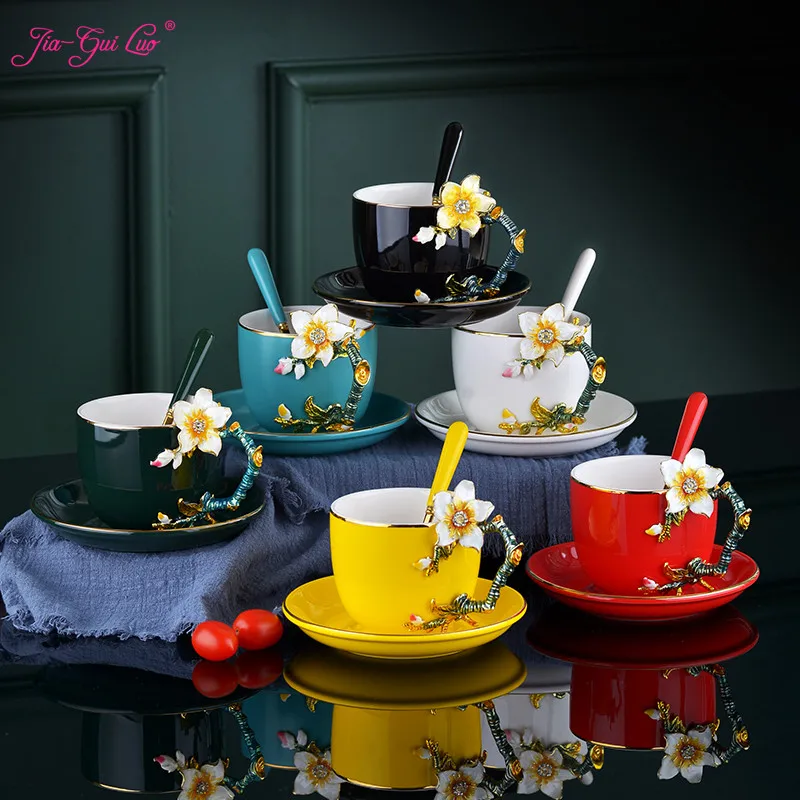 

Jia-gui luo 400ML enamel coffee and cup to send gifts friends family