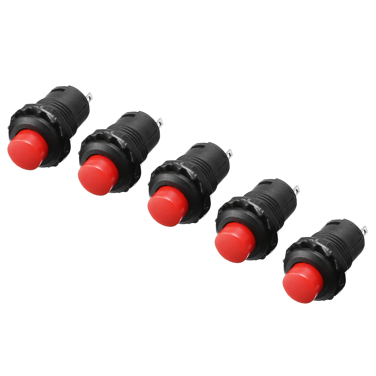 New 5pcs/set 12mm Red Car Dash On-Off Momentary Push Button Horn Doorbell Switch 125V 3A