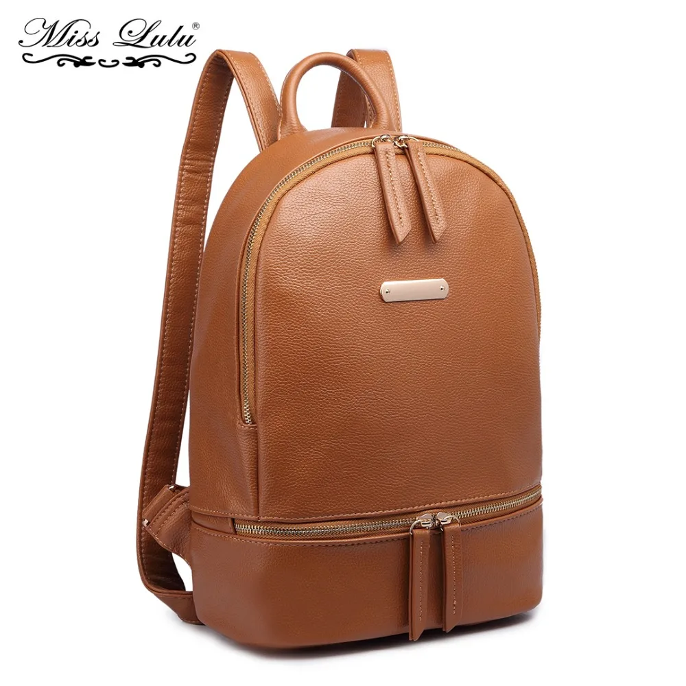 

Miss Lulu Women Leather Backpack School Bags for Teenagers Girls Book Bag Daypack Shoulder Bag Female Fashion Rucksack YD6606