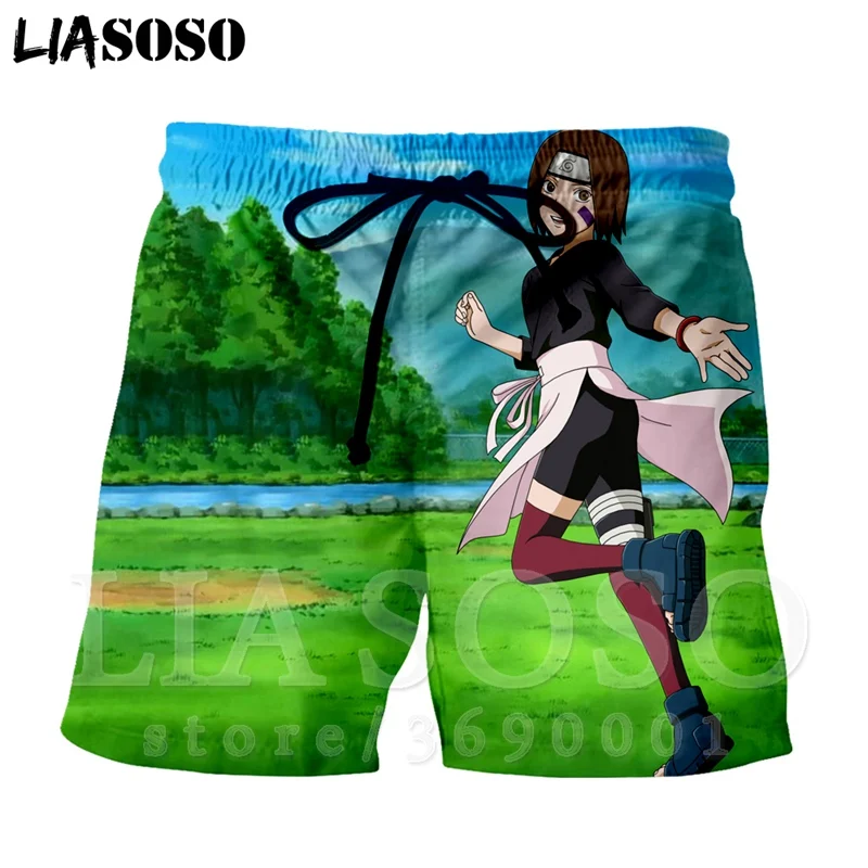 LIASOSO 3D принтом Наруто Рок Ли Кагуя Otsutsuki мужские шорты классные пляжные повседневные шорты Boardshorts набедренную повязку брюки X1116