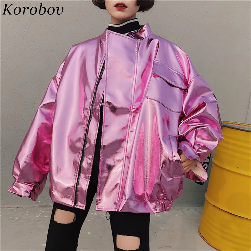 Korobov Harajuku, Женская куртка с карманами, японская, с круглым вырезом, уличная одежда, женские пальто, осенняя Повседневная куртка с буквенным принтом, верхняя одежда 76184