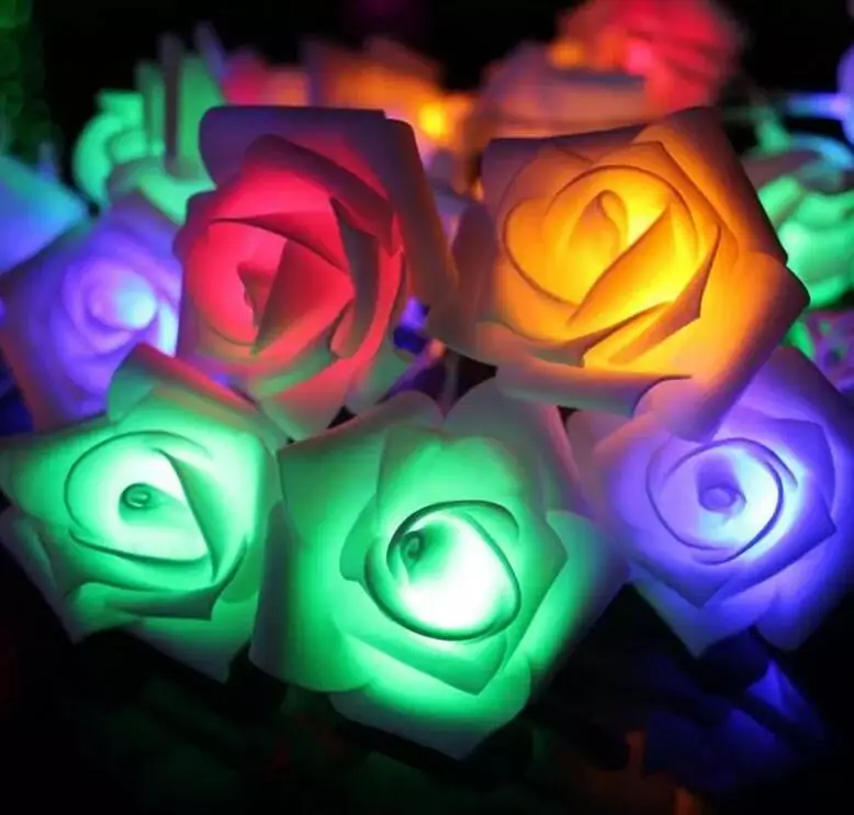 

New 3M 20 Led Rose Wedding Battery LED String Light Christmas Events Party Decoration Lights Colorful Holiday Outdoor LED Light