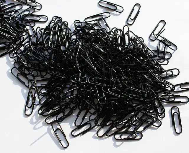 Black Clips Pin 28mm Plain Dark Steel Paper Clip For School Office Stationery 50/100 pcsin