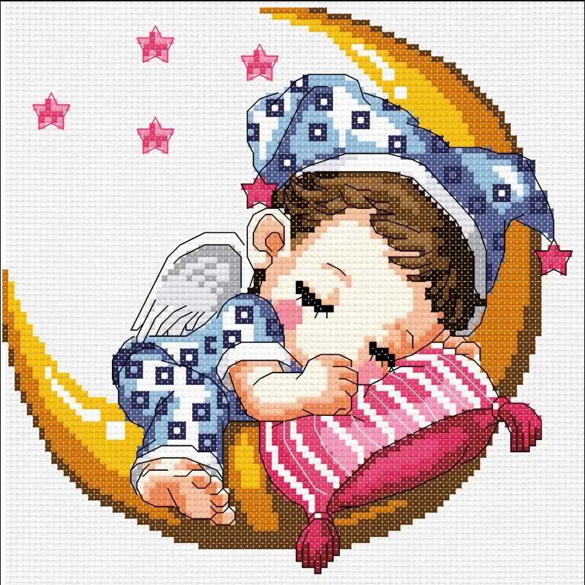 counted cross stitch, Stitch and hang Kit Baby Sleeping