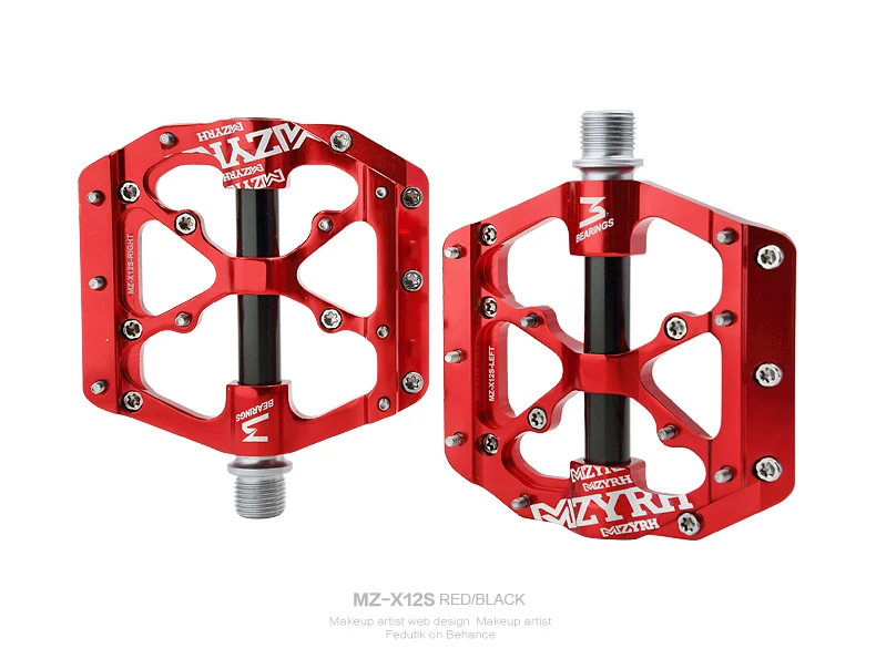 MZYRH 1 пара 9/16 ''педали для горного велосипеда из нейлона/алюминия с противоскользящим гвоздем 3 Герметичные педали на платформе для горного велосипеда
