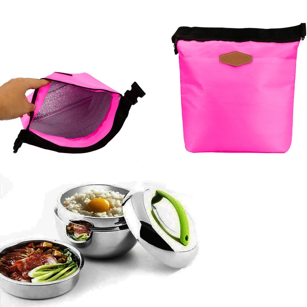 

Thermal Bag Square Lunch Box Canvas Lunch Bag Cooler Beam Port Children Kids Lunch Bags Storage Bag Handbag