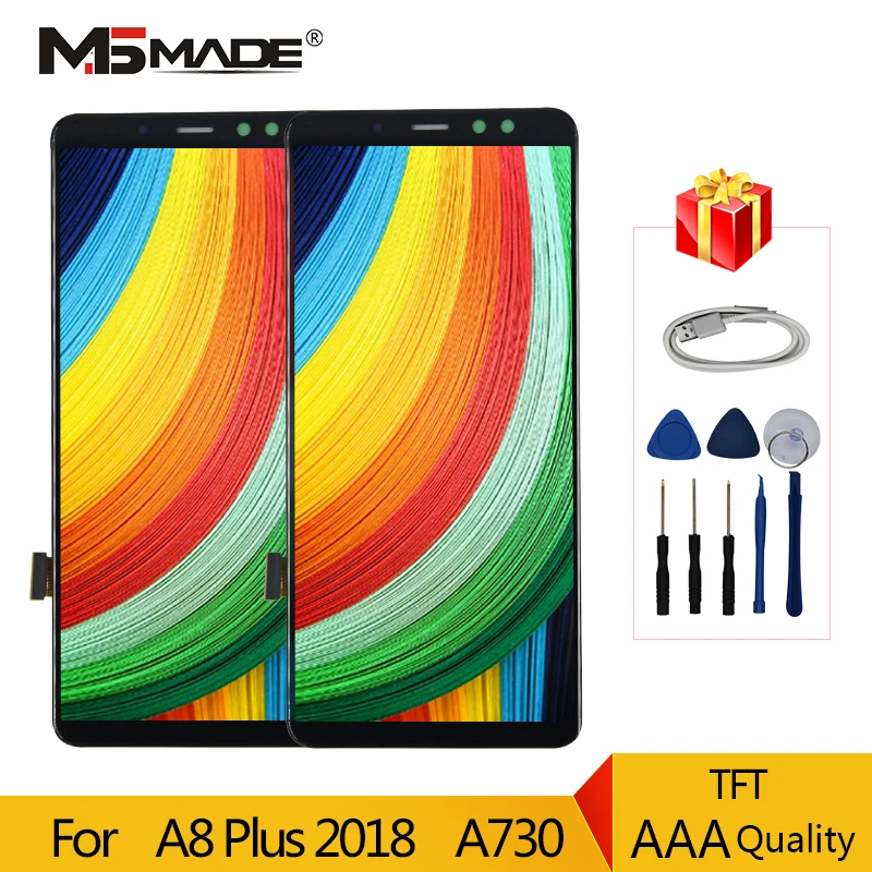 

A730 Super AMOLED For Samsung Galaxy A8 Plus 2018 A730F A730 LCD Display Touch Screen Digitizer Replacement Parts 100% Tested