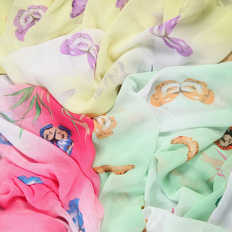 and summer women's swimwear 75D chiffon fabric clothing fabric printing