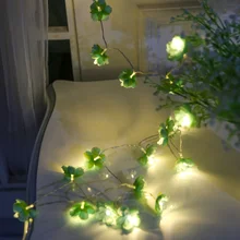 3 м зеленый Камелия светодиодный гирлянды Волшебные Праздничные огни Gerlyanda Рождественские огни наружные гирлянды вечерние свадебные украшения