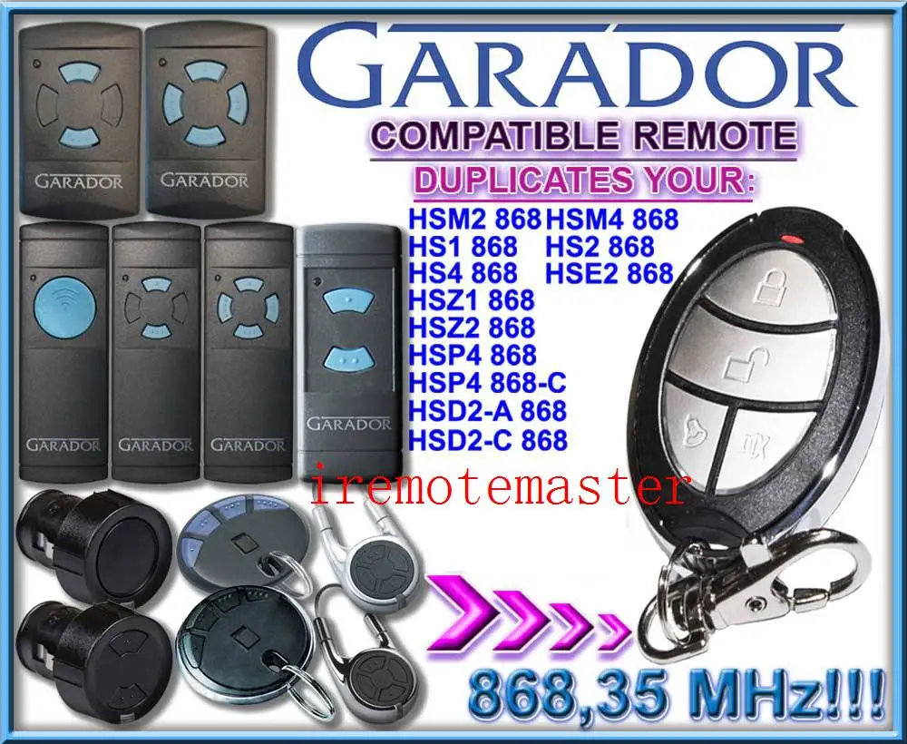 

GARADOR hsm2 868, hsm4 868 remote duplicator free shipping