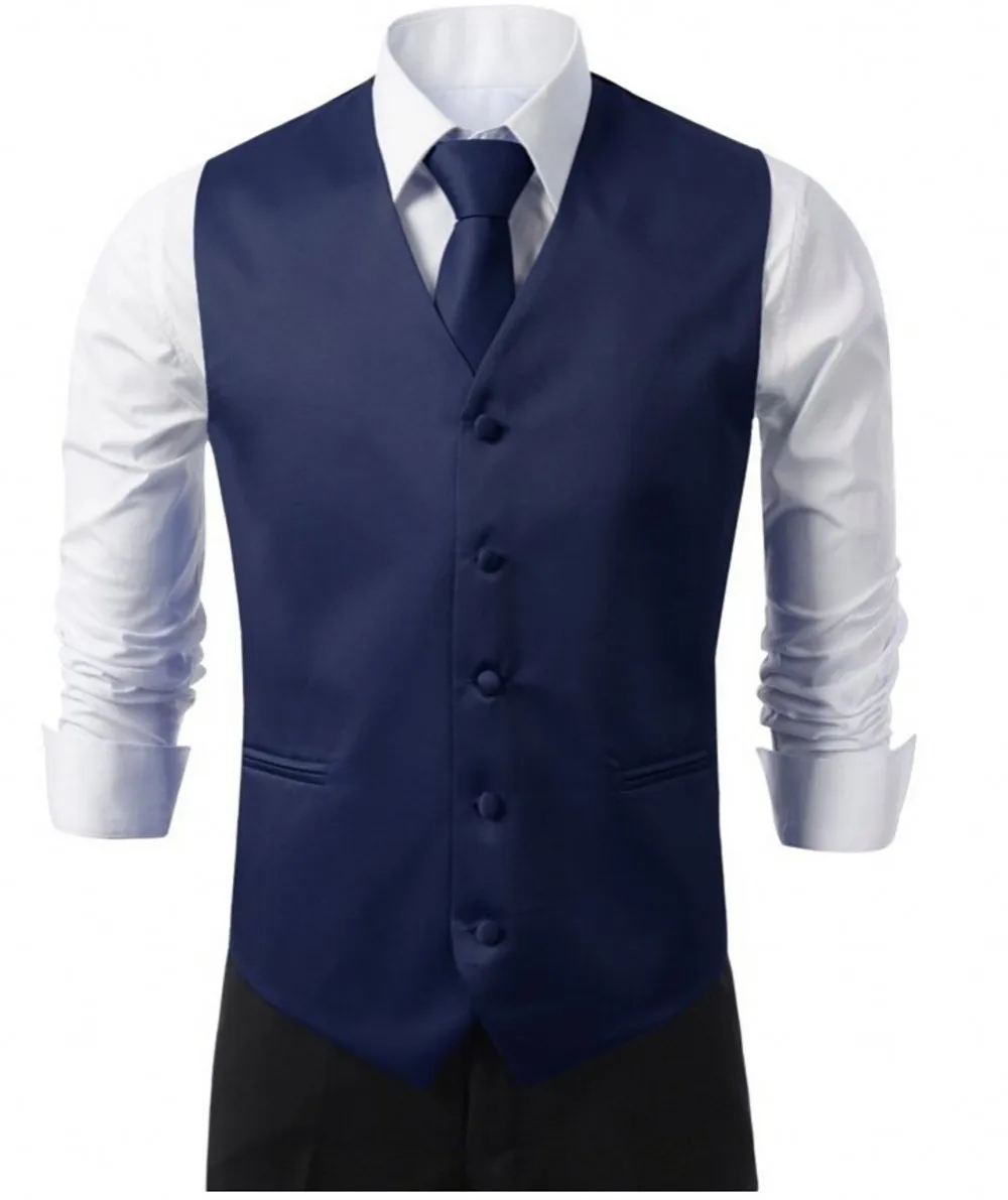 

Navy Red White Formal Men's Waistcoat 2018 New Arrival Fashion Groom Tuxedos Wear Bridegroom Vests Casual Slim Vest Custom Made
