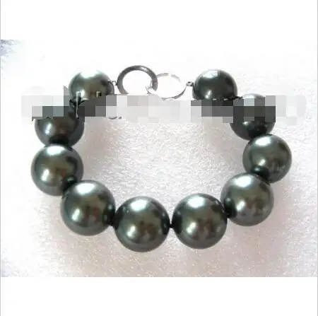 

FREE SHIPPING HOT sell new Style >>>> WONDERFUL huge 20mm round black south seashell pearls bracelet