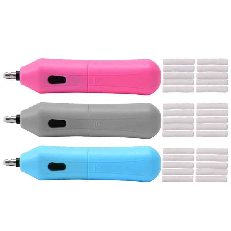 

Handy Electric Eraser Kit Battery Operated Automatic For Pencil With 10 Refills Rubber