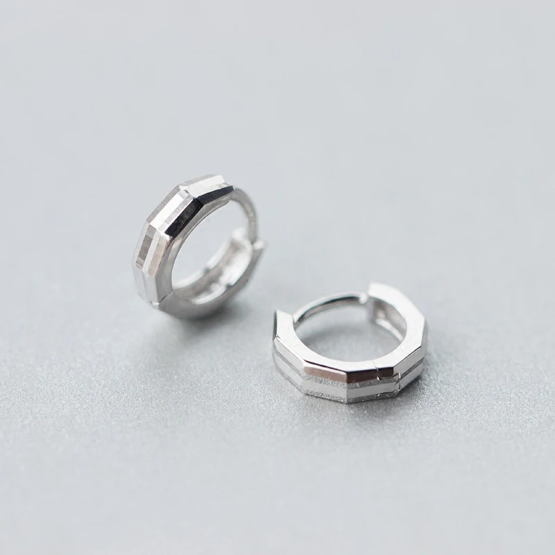 

MloveAcc 925 Sterling Silver Earrings Women Men Fashion Personality Couple Small Contracted Geometric Earrings