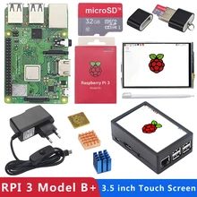 Originele Raspberry Pi 3 Model B Plus Met Wifi & Bluetooth + 3.5 Inch Touchscreen + Power Adapter + Case + Koellichaam Voor Respberry Pi 3B +