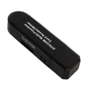 

1x Plastic OTG Card Reader Micro-SD / SD card / USB phone reader TF high speed 2.0 Multi-function Card Reader, Black