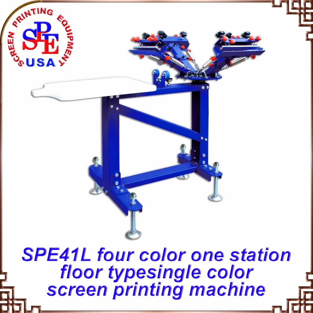 SPE41L четыре цвета одна станция одноколесная трафаретная печатная машина Трафаретный пресс