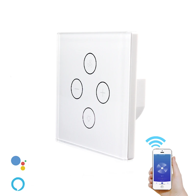 

CLAITE AC100-240V WiFi 2.4GHz Smart Ceiling Fan Light Switch Various Speed Control Work with Alexa Google Home Voice Control