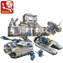 SLUBAN 2017 New 0211 SWAT Special Force Police Headquarters building blocks set kids gift bricks toys Free Shipping