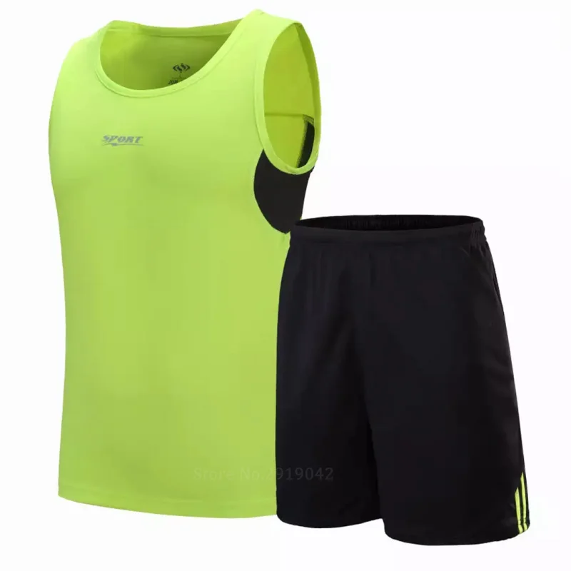 Мужские спортивные костюмы, одежда для марафона, жилет+ шорты, комплект из 2 предметов, комплекты для бега Survete, мужская спортивная одежда для активного бега, жилет, одежда для бега