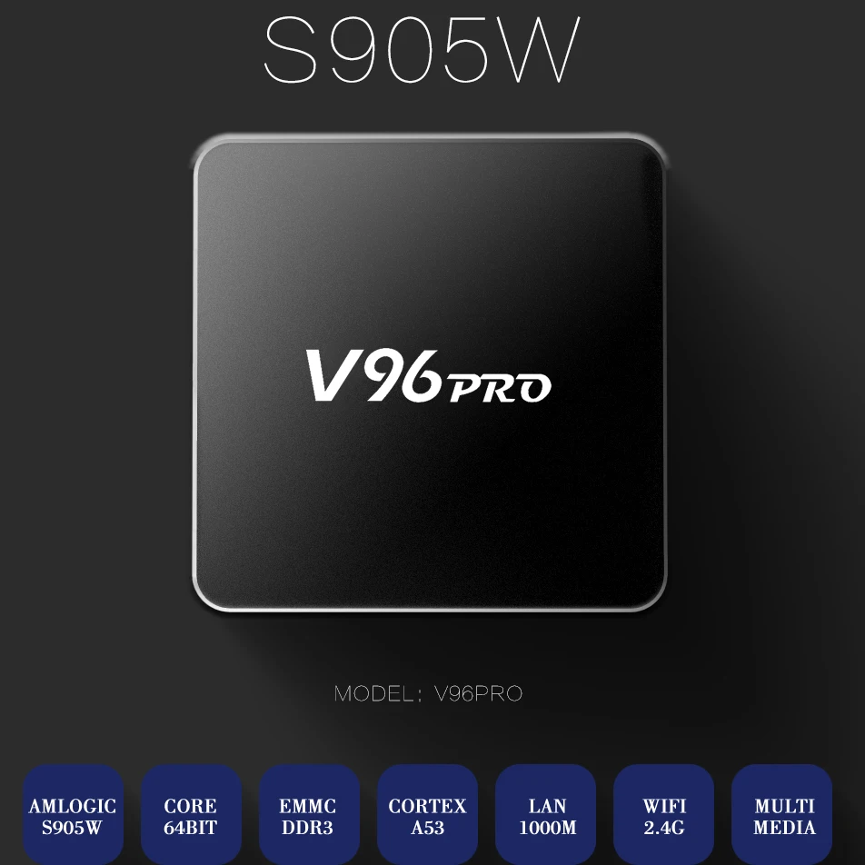 

V96Pro TV BOX OS Android 7.1 2GB 16GB Set Top Box Smart TV Amlogic S905w Quad-Core 64-bit Android Box Support IPTV 4K H.265