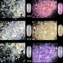 MAFANAILS, 8jar/набор, 3g, чувствительные Блестки для ногтей, блестящий светильник, фотохромные цвета, меняющие цвет, блестки для ногтей, 3D украшения для ногтей, хлопья