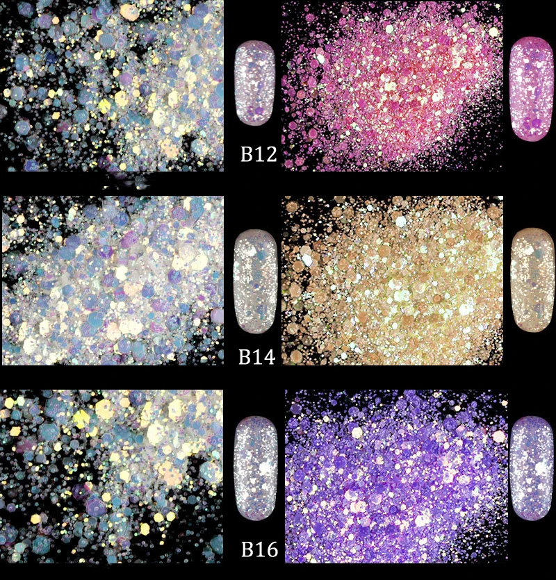 MAFANAILS 8jar/set 3g Sensitive Nail Sequins Glitters Light MAFANAILS 8jar/set 3g Sensitive Nail Sequins Glitters Light