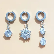 2019 nova moda de alta qualidade médica fivela aço falso não piercing umbigo belly button anel jóias do corpo brincos earcuff