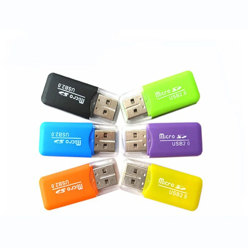 Portable Design High Speed Colorful Available Mini USB 2.0 Card Reader Micro SD TF Memory Card Reader For PC Laptop Accessories