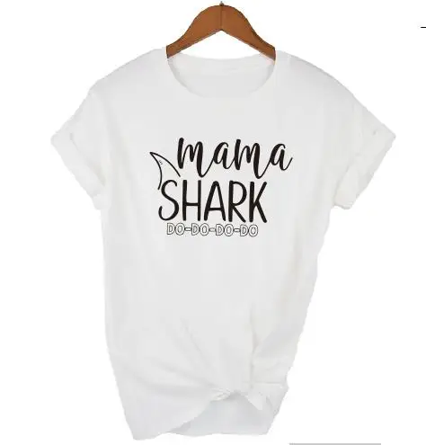 Пэдди дизайн I Love Mama Акула Графические футболки мама детские Семейные футболки объявление беременности на День Матери Повседневное Для женщин топ Прямая поставка