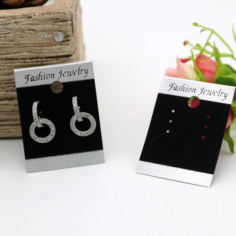 100pcs/lot Kraft Velvet Jewelry Card for 3 Pairs Earring Set Multi Color Vintage Classic Hang Tag Jewelry Displays - Цвет: 4.5x5cm